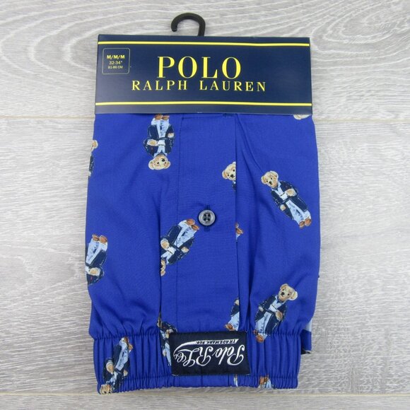 Polo Ralph Lauren Bear Boxer Briefs Mens Size Medium Royal Blue NEW - Picture 2 of 11
